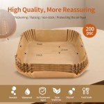 200PCS Nonstick Air Fryer Paper Liners 8