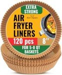 120 Pcs Non-Stick Air Fryer Liners, 8 Inch