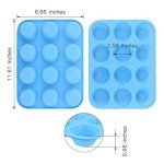 Blue Non-Stick Silicone Muffin Pan Set - 12 Cups