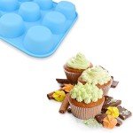 Blue Non-Stick Silicone Muffin Pan Set - 12 Cups