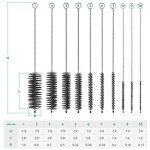 Narrow Neck Bottle Cleaning Brush Set - 10 PCS