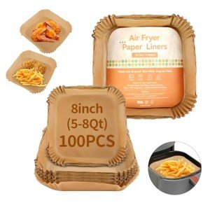 100 Pack Non-Stick Air Fryer Liners 8 Inch