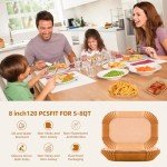 125 PCS Non-Stick Air Fryer Liners - 8 Inch