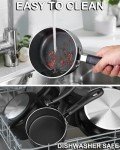 Nonstick Saucepan Set with Glass Lids, Black