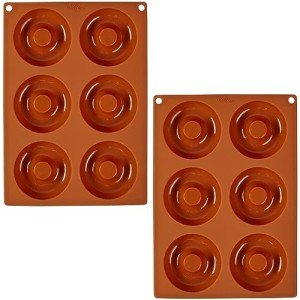 Silicone Non-Stick Donut Baking Pans - Set of 2