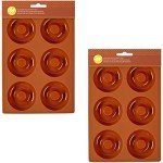 Silicone Non-Stick Donut Baking Pans - Set of 2