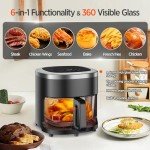 6-in-1 Digital Glass Air Fryer, 4.5 QT