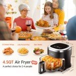 6-in-1 Digital Glass Air Fryer, 4.5 QT