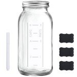 64 OZ Wide Mouth Mason Jar with Lid