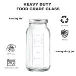 64 OZ Wide Mouth Mason Jar with Lid