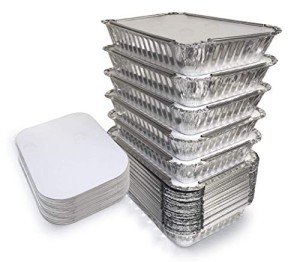 55-Pack Disposable Foil Containers with Lids