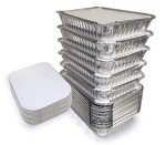55-Pack Disposable Foil Containers with Lids