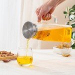 Square Glass Pitcher with Lid and Spout