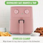 GreenLife 4.5QT Pink Air Fryer with Dial Controls