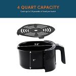 Elite Gourmet Digital Hot Air Fryer, 4 Quart
