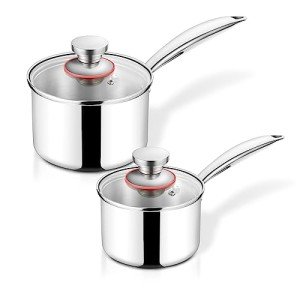 TeamFar Stainless Steel Tri-ply Saucepan Set