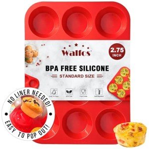 Walfos 12-Cup Non-Stick Silicone Muffin Pan