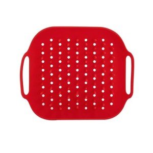 Red Silicone Air Fryer Tray - Non-Stick & Reusable