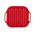Red Silicone Air Fryer Tray - Non-Stick & Reusable