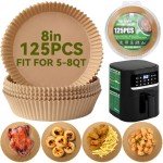 125 PCS Round Non-Stick Air Fryer Liners