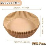 100 Pcs Round Air Fryer Paper Liners