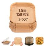 Square Air Fryer Parchment Paper Liners - 150 Pack