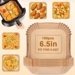 100pcs Square Air Fryer Liners - Nonstick Parchment