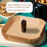 100pcs Square Air Fryer Liners - Nonstick Parchment