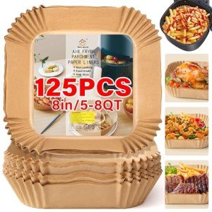 Disposable Air Fryer Liners, 125 pcs, 8 Inch