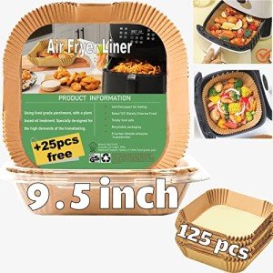 125PCS Square Air Fryer Parchment Paper Liners
