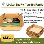 125PCS Square Air Fryer Parchment Paper Liners