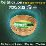 100 PCS Round Air Fryer Disposable Paper Liners