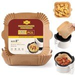 120 PCS Square Air Fryer Paper Liners, 8-inch
