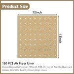 120 Pcs Air Fryer Parchment Paper Liners