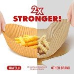 WAVELU Extra Strong Air Fryer Parchment Liners 100pcs