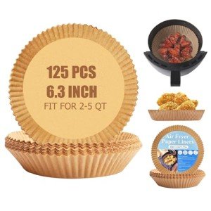 Round Disposable Air Fryer Paper Liners - 125 PCS