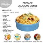 Large Ceramic Souffle Ramekins with Mini Spoon