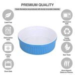 Large Ceramic Souffle Ramekins with Mini Spoon