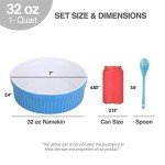 Large Ceramic Souffle Ramekins with Mini Spoon