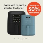 Bella 4Qt Slim Air Fryer with Nonstick Coating