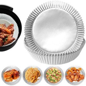 100 PCS Non-Stick Aluminum Foil Air Fryer Liners