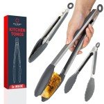 Silicone Heat Resistant Tongs Set – 3 Sizes