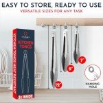 Silicone Heat Resistant Tongs Set – 3 Sizes