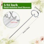 Leefasy 10 Pcs Stainless Steel Air Fryer Skewers