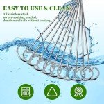 Leefasy 10 Pcs Stainless Steel Air Fryer Skewers
