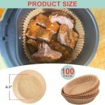 Disposable Air Fryer Liner Paper - 100 Packs
