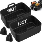 Reusable Silicone Liners for 10QT Air Fryers - 2 Pack