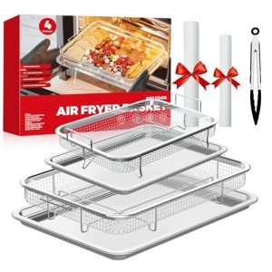 Stainless Steel Air Fryer Basket and Baking Tray