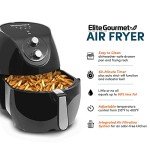 Elite Gourmet 6.5Qt Air Fryer with Cookbook