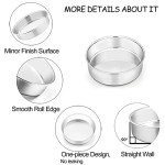 TeamFar 6-Inch Stainless Steel Cake Pan Set